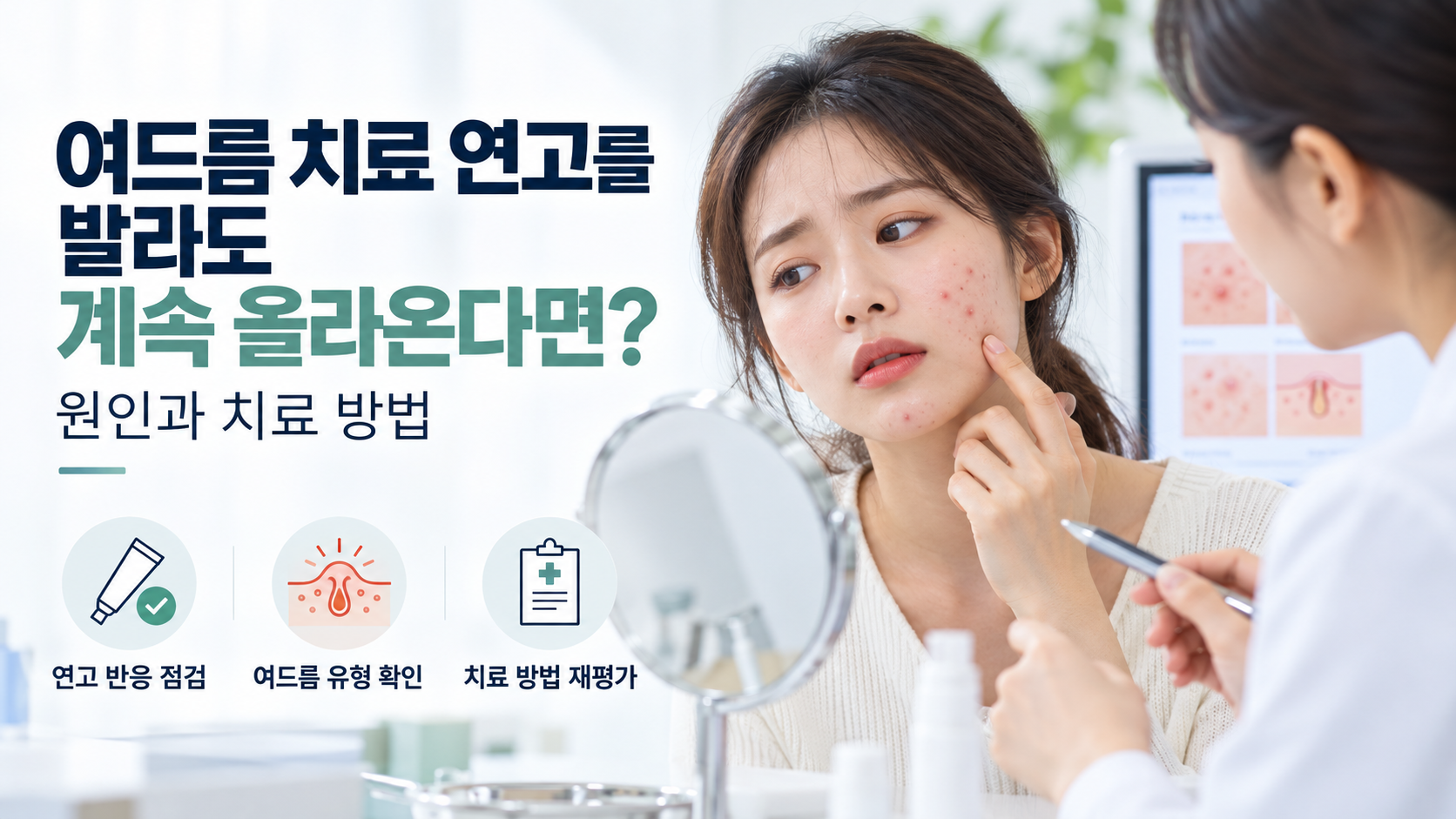 여드름 연고를 사용해도 볼과 턱에 새로운 여드름이 발생할 때 확인할 치료 방법